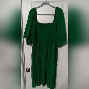 2X Green Short Sleeve Girl Soul Summer Dress